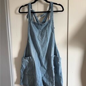 Aerie Light Blue Denim Overalls
